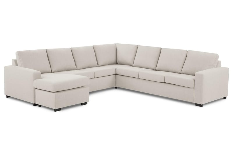 Crazy 6-personers Venstrevendt U-formet Large Hjørnesofa med Chaiselong i Stof - Beige - Møbler - Sofaer - Hjørnesofa - Hjørnesofa med chaiselong