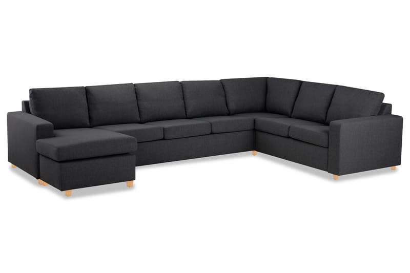 Crazy 6-personers Venstrevendt U-formet X-Large Hjørnesofa med Chaiselong i Stof - Mørkegrå - Møbler - Sofaer - Hjørnesofa - Hjørnesofa med chaiselong
