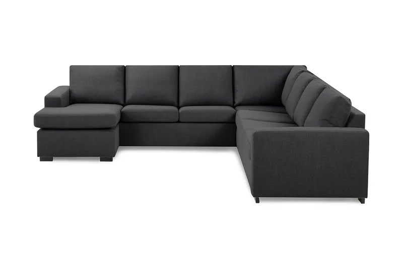 Crazy 6-personers Venstrevendt U-formet Large Hjørnesofa med Chaiselong i Stof - Mørkegrå - Møbler - Sofaer - Hjørnesofa - Hjørnesofa med chaiselong