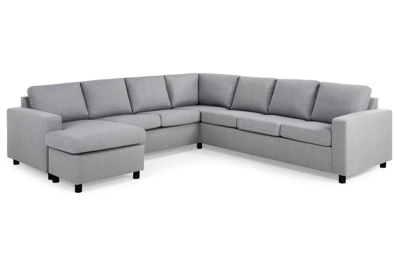 Crazy 6-personers Venstrevendt U-formet Large Hjørnesofa med Chaiselong i Stof - Grå - Møbler - Sofaer - Hjørnesofa - Hjørnesofa med chaiselong
