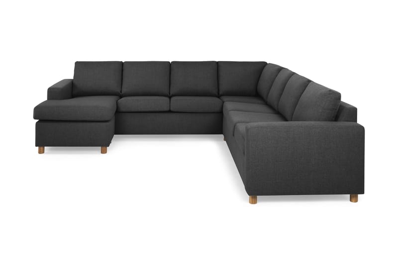 Crazy 6-personers Venstrevendt U-formet Large Hjørnesofa med Chaiselong i Stof - Antracit - Møbler - Sofaer - Hjørnesofa - Hjørnesofa med chaiselong