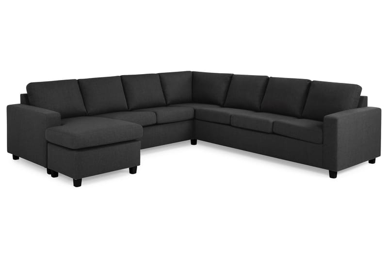 Crazy 6-personers Venstrevendt U-formet Large Hjørnesofa med Chaiselong i Stof - Antracit - Møbler - Sofaer - Hjørnesofa - Hjørnesofa med chaiselong