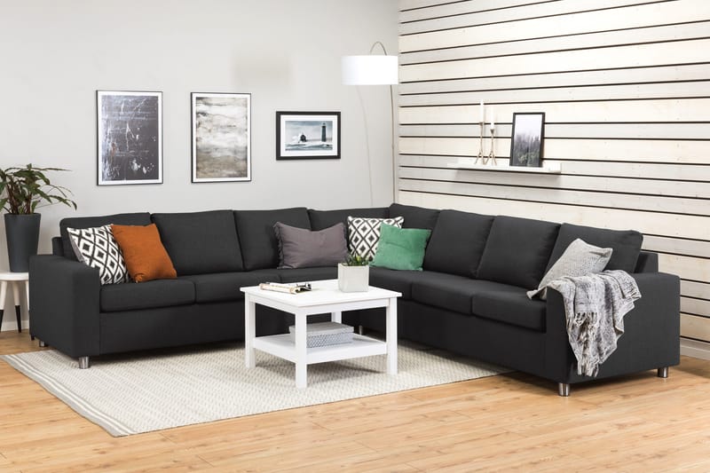 Crazy 6-personers Vendbar L-formet X-Large Hjørnesofa i Stof - Antracit - Møbler - Sofaer - Hjørnesofa
