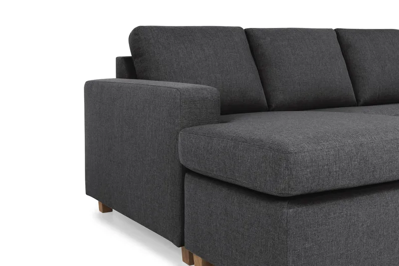 Crazy 6-personers Venstrevendt U-formet Large Hjørnesofa med Chaiselong i Stof - Mørkegrå - Møbler - Sofaer - Hjørnesofa - Hjørnesofa med chaiselong