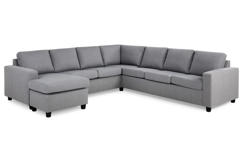 Crazy 6-personers Venstrevendt U-formet Large Hjørnesofa med Chaiselong i Stof - Grå - Møbler - Sofaer - Hjørnesofa - Hjørnesofa med chaiselong
