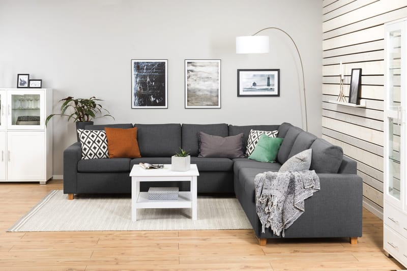 Crazy 6-personers Vendbar L-formet X-Large Hjørnesofa i Stof - Mørkegrå - Møbler - Sofaer - Hjørnesofa
