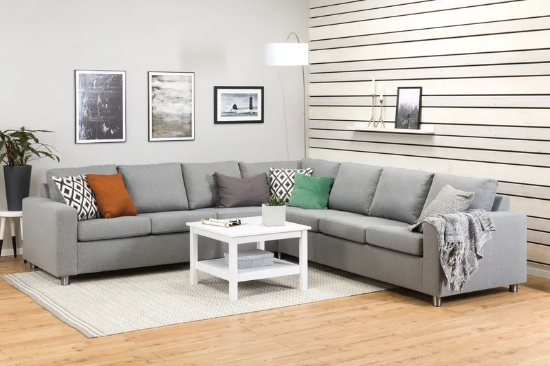 Crazy 6-personers Vendbar L-formet X-Large Hjørnesofa i Stof - Grå - Møbler - Sofaer - Hjørnesofa