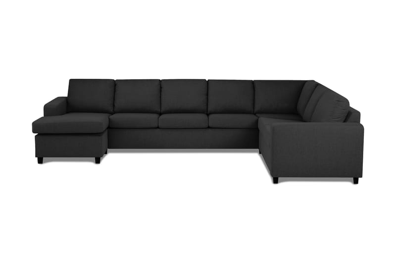 Crazy 6-personers Venstrevendt U-formet X-Large Hjørnesofa med Chaiselong i Stof - Antracit - Møbler - Sofaer - Hjørnesofa - Hjørnesofa med chaiselong