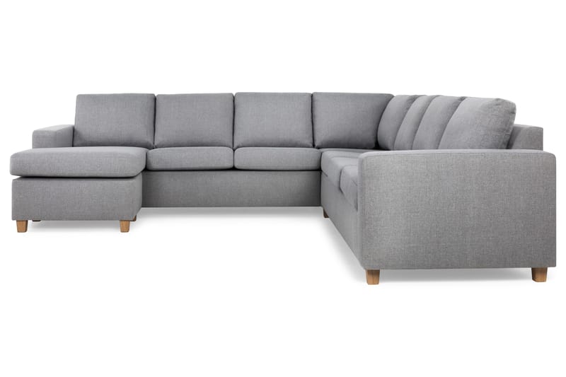 Crazy 6-personers Venstrevendt U-formet Large Hjørnesofa med Chaiselong i Stof - Grå - Møbler - Sofaer - Hjørnesofa - Hjørnesofa med chaiselong