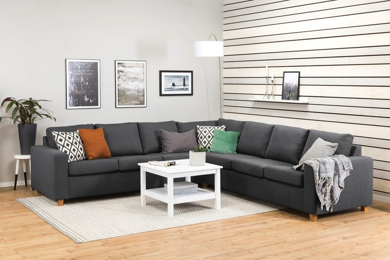 Crazy 6-personers Vendbar L-formet X-Large Hjørnesofa i Stof - Mørkegrå - Møbler - Sofaer - Hjørnesofa