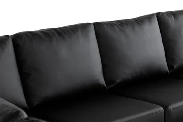 Crazy 7-personers Højrevendt U-formet XX-Large Hjørnesofa med Divan i Kunstlæder - Sort - Møbler - Sofaer - Hjørnesofa - Hjørnesofa med chaiselong
