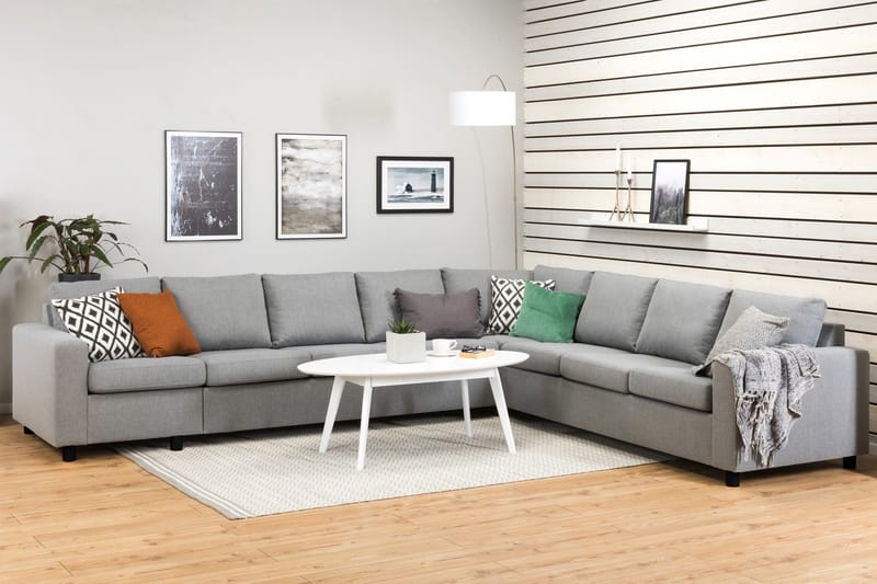 Crazy 7-personers Vendbar L-formet XX-Large Hjørnesofa i Stof - Grå - Møbler - Sofaer - Hjørnesofa