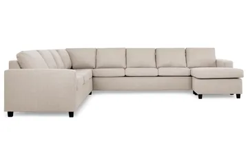 Crazy 7-personers højrevendt U-formet XX-Large hjørnesofa med chaiselong i stof - Beige - Møbler - Sofaer - Hjørnesofa - Hjørnesofa med chaiselong