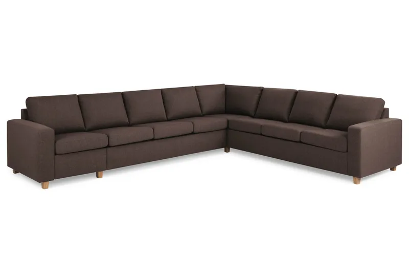 Crazy 7-personers Vendbar L-formet XX-Large Hjørnesofa i Stof - Brun - Møbler - Sofaer - Hjørnesofa - Hjørnesofa med chaiselong