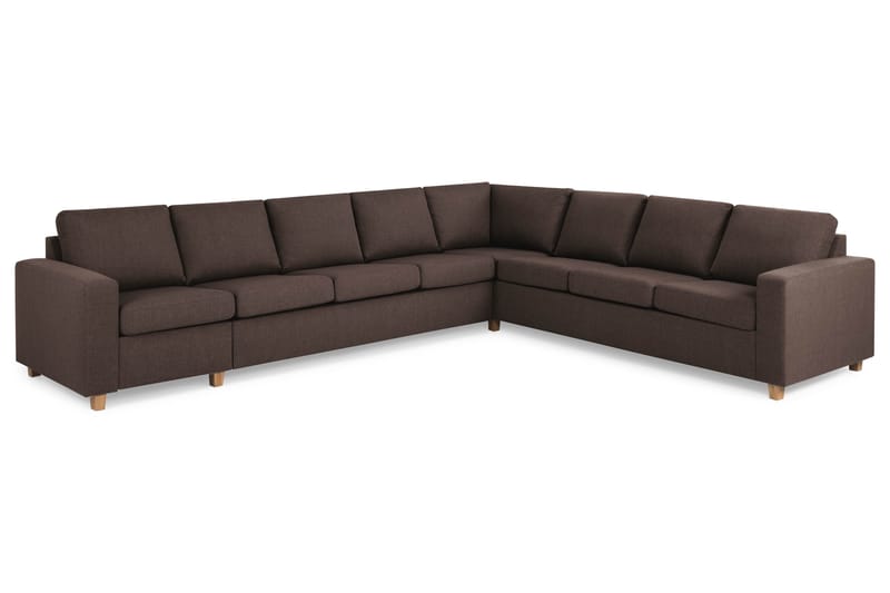 Crazy 7-personers Vendbar L-formet XX-Large Hjørnesofa i Stof - Brun - Møbler - Sofaer - Hjørnesofa