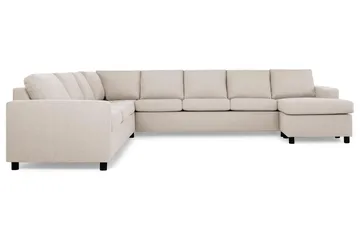 Crazy 7-personers højrevendt U-formet XX-Large hjørnesofa med chaiselong i stof - Beige - Møbler - Sofaer - Hjørnesofa - Hjørnesofa med chaiselong