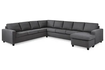 Crazy 7-personers Højrevendt U-formet XX-Large Hjørnesofa med Divan i Stof - Mørkegrå - Møbler - Sofaer - Hjørnesofa - Hjørnesofa med chaiselong
