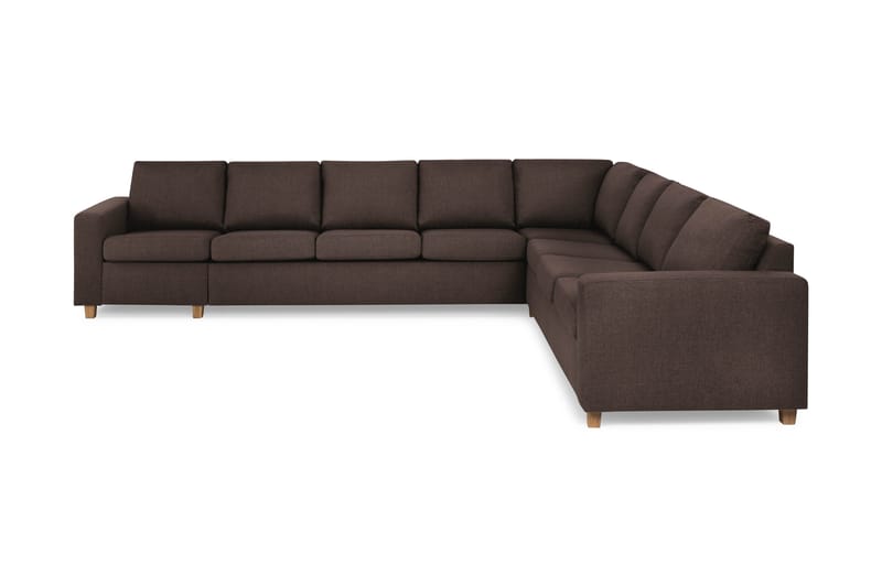 Crazy 7-personers Vendbar L-formet XX-Large Hjørnesofa i Stof, Brun