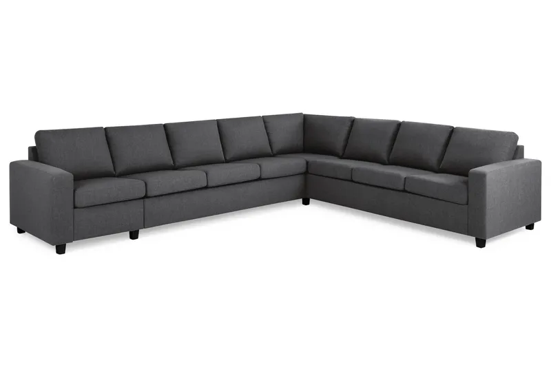 Crazy 7-personers Vendbar L-formet XX-Large Hjørnesofa i Stof - Mørkegrå - Møbler - Sofaer - Hjørnesofa