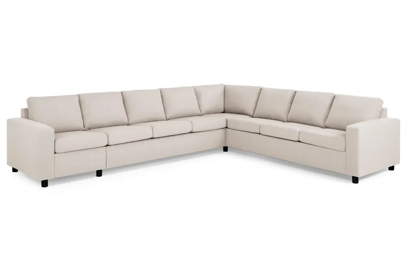 Crazy 7-personers Vendbar L-formet XX-Large Hjørnesofa i Stof - Beige - Møbler - Sofaer - Hjørnesofa