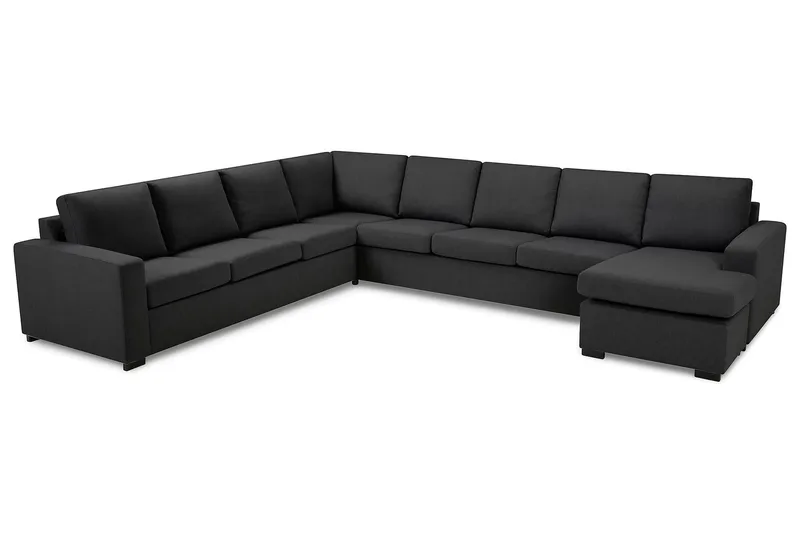 Crazy 7-personers Vendbar U-formet XX-Large Hjørnesofa med Divan i Stof - Mørkegrå - Møbler - Sofaer - Hjørnesofa - Hjørnesofa med chaiselong