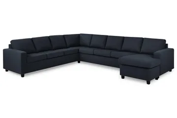 Crazy 7-personers højrevendt U-formet XX-Large hjørnesofa med chaiselong i stof - Mørkeblå - Møbler - Sofaer - Hjørnesofa - Hjørnesofa med chaiselong