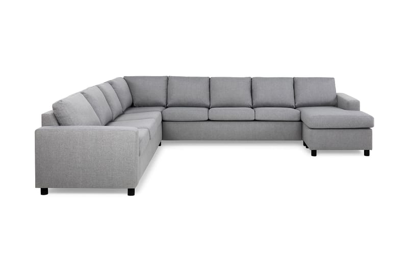 Crazy 7-personers Højrevendt U-formet XX-Large Hjørnesofa med Divan i Stof - Grå - Møbler - Sofaer - Hjørnesofa - Hjørnesofa med chaiselong