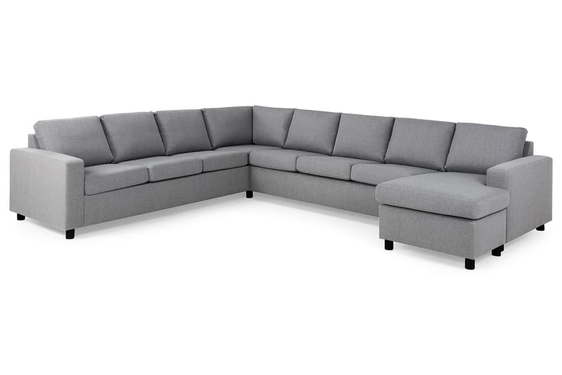 Crazy 7-personers Højrevendt U-formet XX-Large Hjørnesofa med Divan i Stof - Grå - Møbler - Sofaer - Hjørnesofa - Hjørnesofa med chaiselong