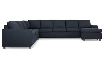Crazy 7-personers Højrevendt U-formet XX-Large Hjørnesofa med Divan i Stof - Blå - Møbler - Sofaer - Hjørnesofa - Hjørnesofa med chaiselong