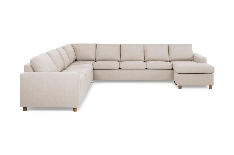 Crazy 7-personers Højrevendt U-formet XX-Large Hjørnesofa med Divan i Stof - Beige - Møbler - Sofaer - Hjørnesofa - Hjørnesofa med chaiselong