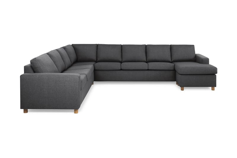 Crazy 7-personers Højrevendt U-formet XX-Large Hjørnesofa med Divan i Stof - Mørkegrå - Møbler - Sofaer - Hjørnesofa - Hjørnesofa med chaiselong
