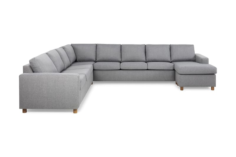 Crazy 7-personers Højrevendt U-formet XX-Large Hjørnesofa med Divan i Stof - Grå - Møbler - Sofaer - Hjørnesofa - Hjørnesofa med chaiselong