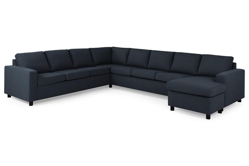 Crazy 7-personers Højrevendt U-formet XX-Large Hjørnesofa med Divan i Stof - Blå - Møbler - Sofaer - Hjørnesofa - Hjørnesofa med chaiselong