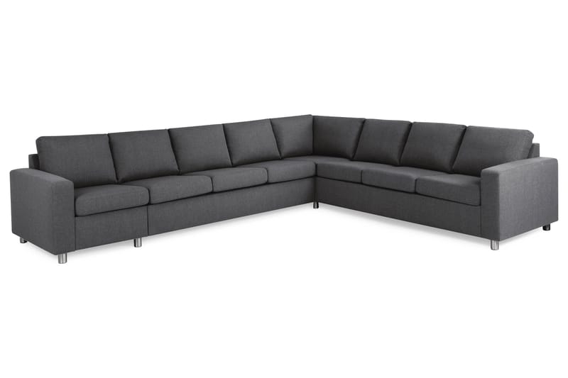 Crazy 7-personers Vendbar L-formet XX-Large Hjørnesofa i Stof - Mørkegrå - Møbler - Sofaer - Hjørnesofa