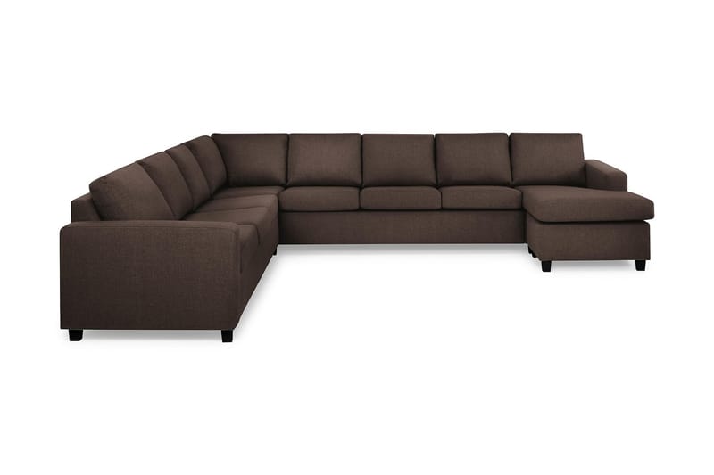 Crazy 7-personers Højrevendt U-formet XX-Large Hjørnesofa med Divan i Stof - Brun - Møbler - Sofaer - Hjørnesofa - Hjørnesofa med chaiselong