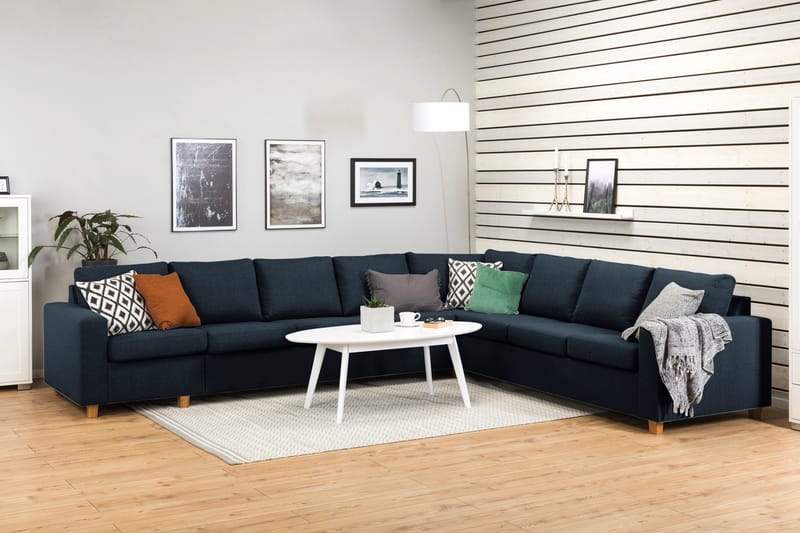 Crazy 7-personers Vendbar L-formet XX-Large Hjørnesofa i Stof - Blå - Møbler - Sofaer - Hjørnesofa