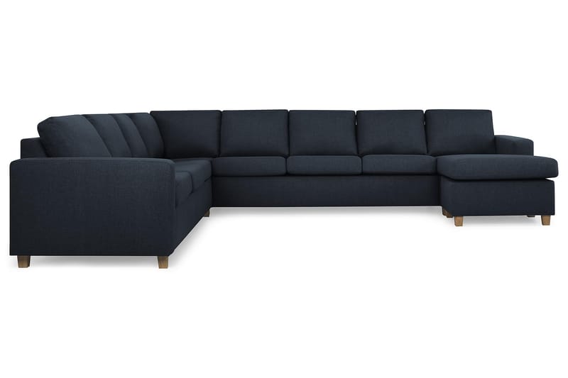 Crazy 7-personers Højrevendt U-formet XX-Large Hjørnesofa med Divan i Stof - Blå - Møbler - Sofaer - Hjørnesofa - Hjørnesofa med chaiselong