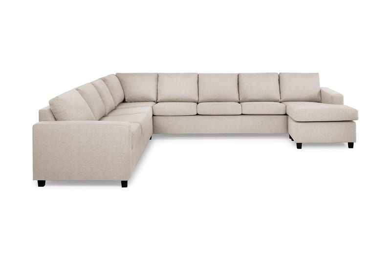 Crazy 7-personers Højrevendt U-formet XX-Large Hjørnesofa med Divan i Stof - Beige - Møbler - Sofaer - Hjørnesofa - Hjørnesofa med chaiselong