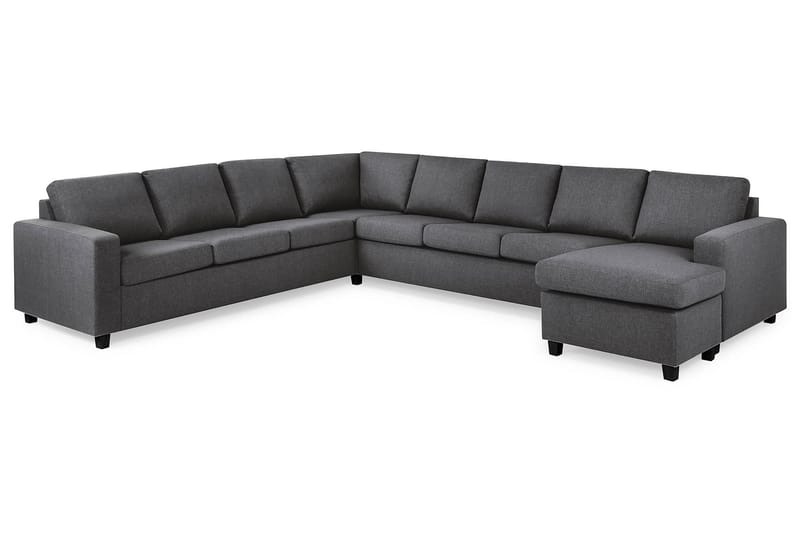 Crazy 7-personers Højrevendt U-formet XX-Large Hjørnesofa med Divan i Stof - Mørkegrå - Møbler - Sofaer - Hjørnesofa - Hjørnesofa med chaiselong