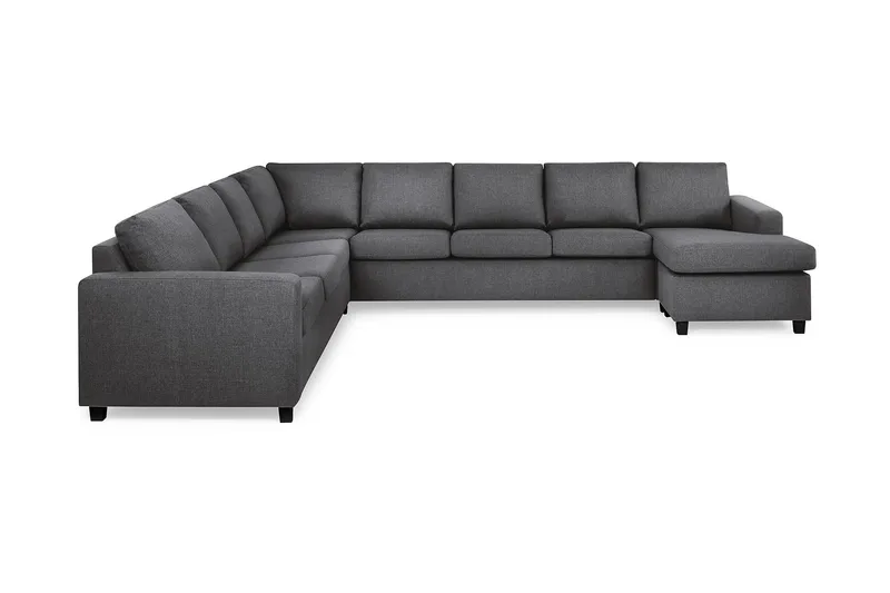 Crazy 7-personers Højrevendt U-formet XX-Large Hjørnesofa med Divan i Stof, Mørkegrå