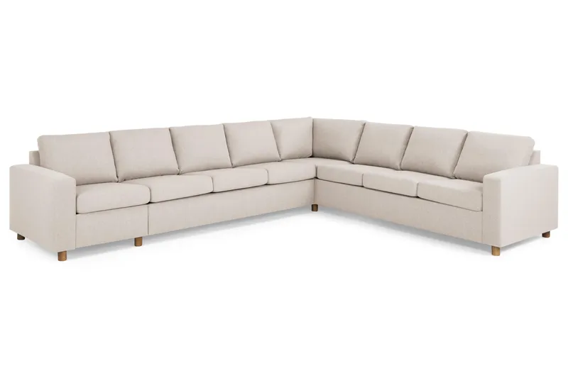 Crazy 7-personers Vendbar L-formet XX-Large Hjørnesofa i Stof - Beige - Møbler - Sofaer - Hjørnesofa