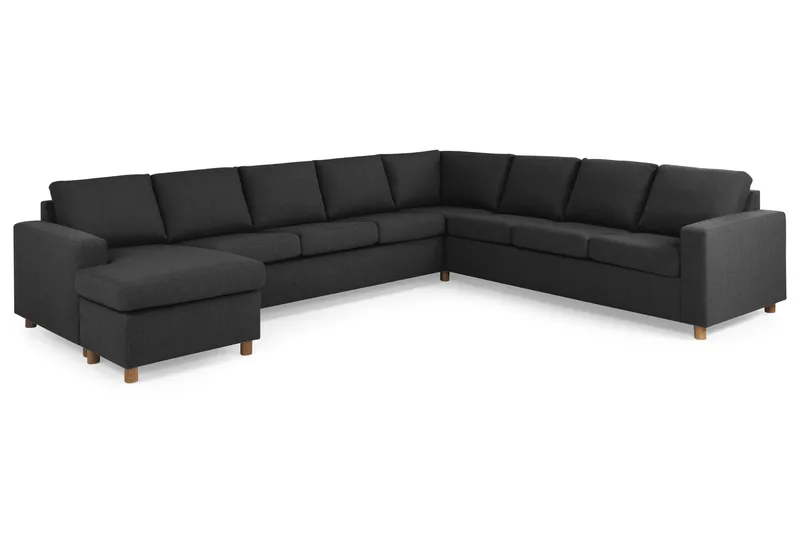 Crazy 7-personers Vendbar U-formet XX-Large Hjørnesofa med Divan i Stof - Mørkegrå / Antracit - Møbler - Sofaer - Hjørnesofa - Hjørnesofa med chaiselong