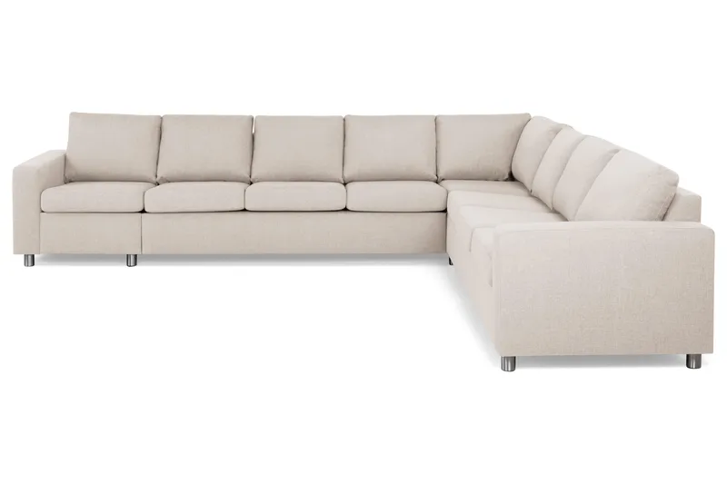 Crazy 7-personers Vendbar L-formet XX-Large Hjørnesofa i Stof - Beige - Møbler - Sofaer - Hjørnesofa