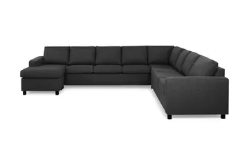 Crazy 7-personers Vendbar U-formet XX-Large Hjørnesofa med Divan i Stof - Antracit - Møbler - Sofaer - Hjørnesofa - Hjørnesofa med chaiselong