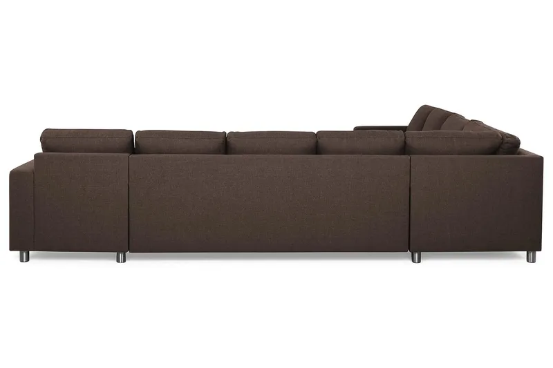 Crazy 7-personers Højrevendt U-formet XX-Large Hjørnesofa med Divan i Stof - Brun - Møbler - Sofaer - Hjørnesofa - Hjørnesofa med chaiselong