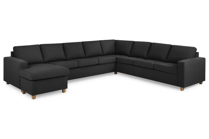 Crazy 7-personers Vendbar U-formet XX-Large Hjørnesofa med Divan i Stof - Mørkegrå / Antracit - Møbler - Sofaer - Hjørnesofa - Hjørnesofa med chaiselong