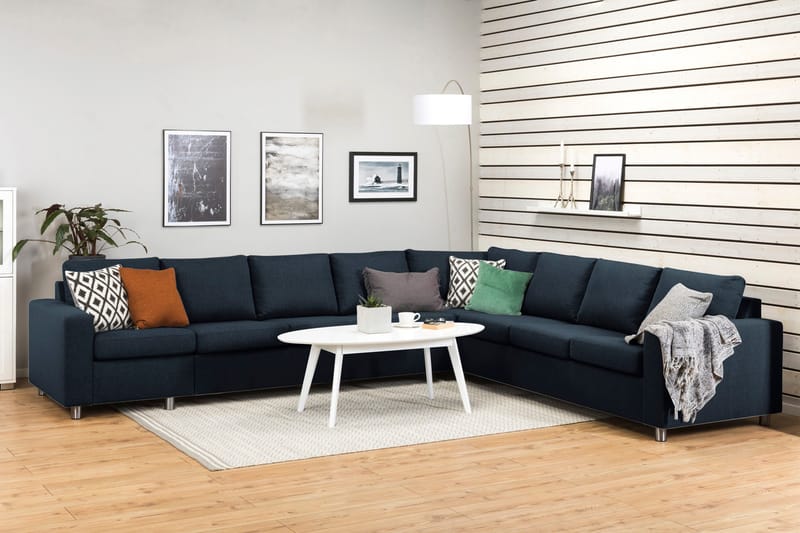 Crazy 7-personers Vendbar L-formet XX-Large Hjørnesofa i Stof - Blå - Møbler - Sofaer - Hjørnesofa