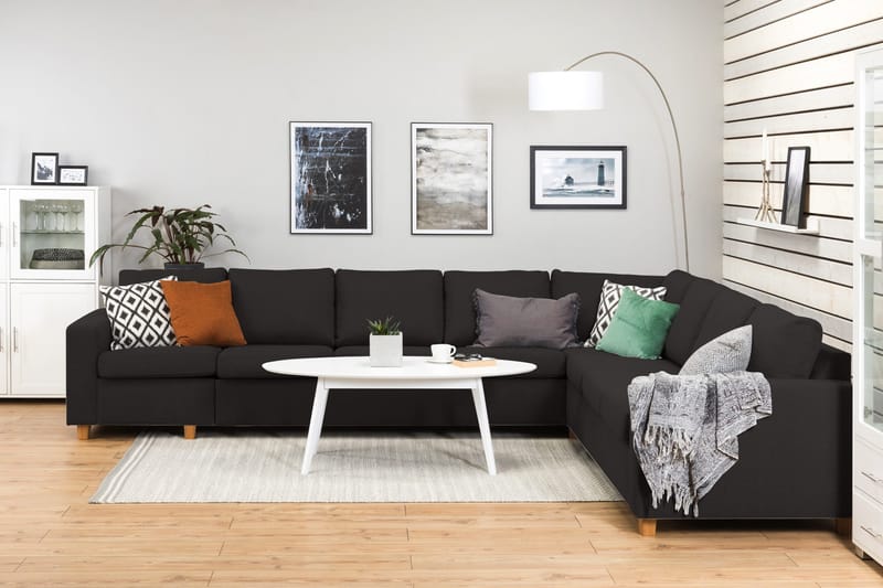 Crazy 7-personers Vendbar L-formet XX-Large Hjørnesofa i Stof - Antracit - Møbler - Sofaer - Hjørnesofa