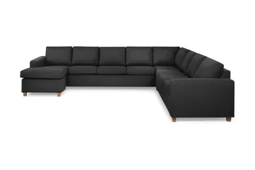 Crazy 7-personers Vendbar U-formet XX-Large Hjørnesofa med Divan i Stof - Antracit - Møbler - Sofaer - Hjørnesofa - Hjørnesofa med chaiselong