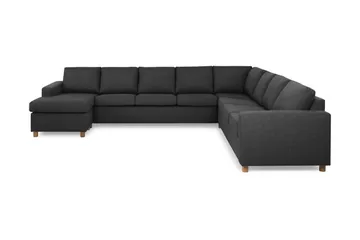 Crazy 7-personers Vendbar U-formet XX-Large Hjørnesofa med Divan i Stof - Antracit - Møbler - Sofaer - Hjørnesofa - Hjørnesofa med chaiselong